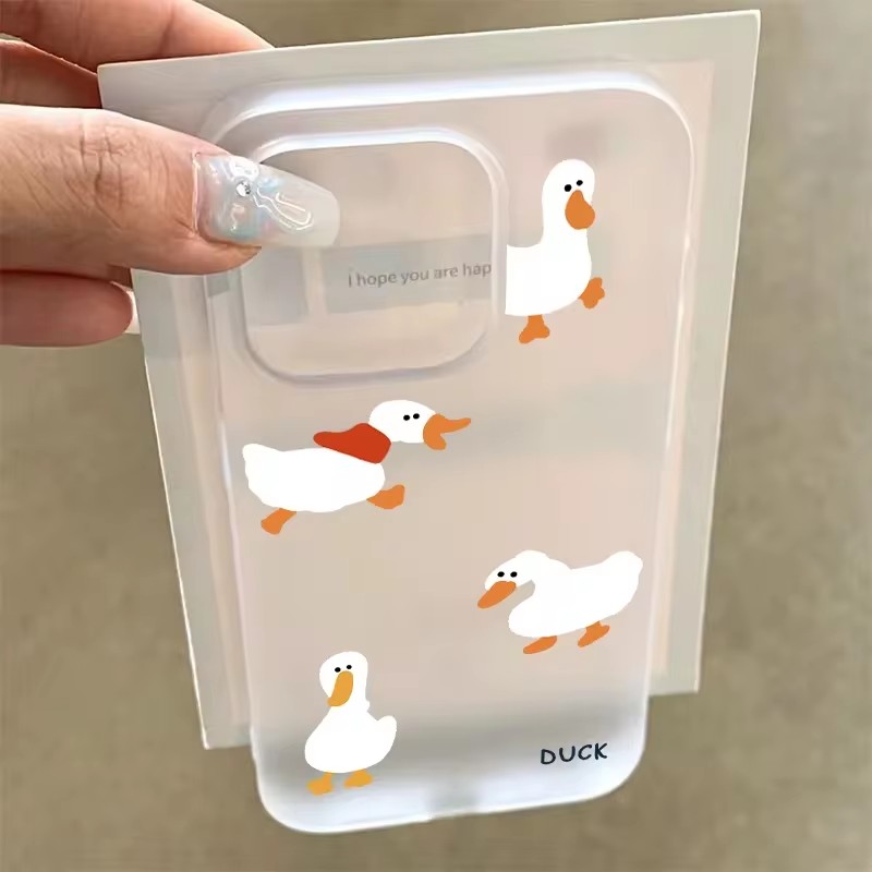 Phone Cases Cute Iphone 14 - Super Cute Duck Quack Matte Translucent