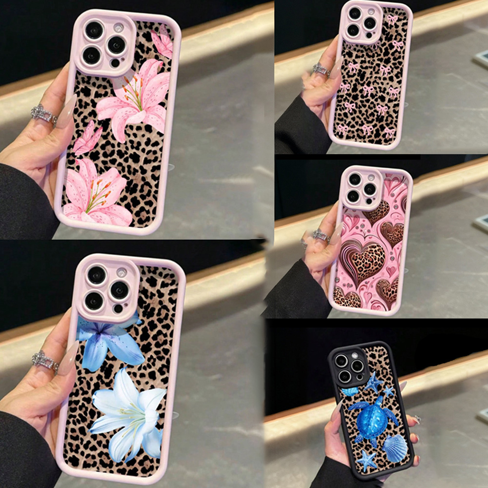 Phone Cases Pink - Pink Bow Lily Flower Leopard Print