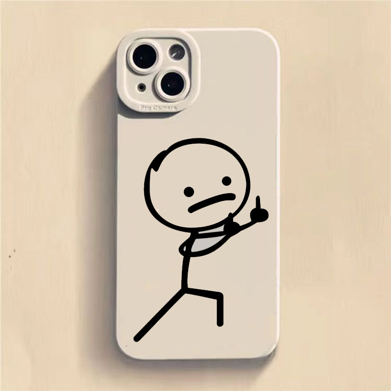 Phone Cases With Camera Cover - Cute Cartoon Matchman Phone Cases For