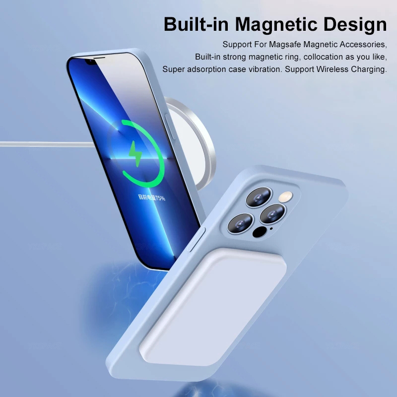 Magnetic Liquid Silicone Case  - đánh giá và giá Phone Cases That Charge Your Phone