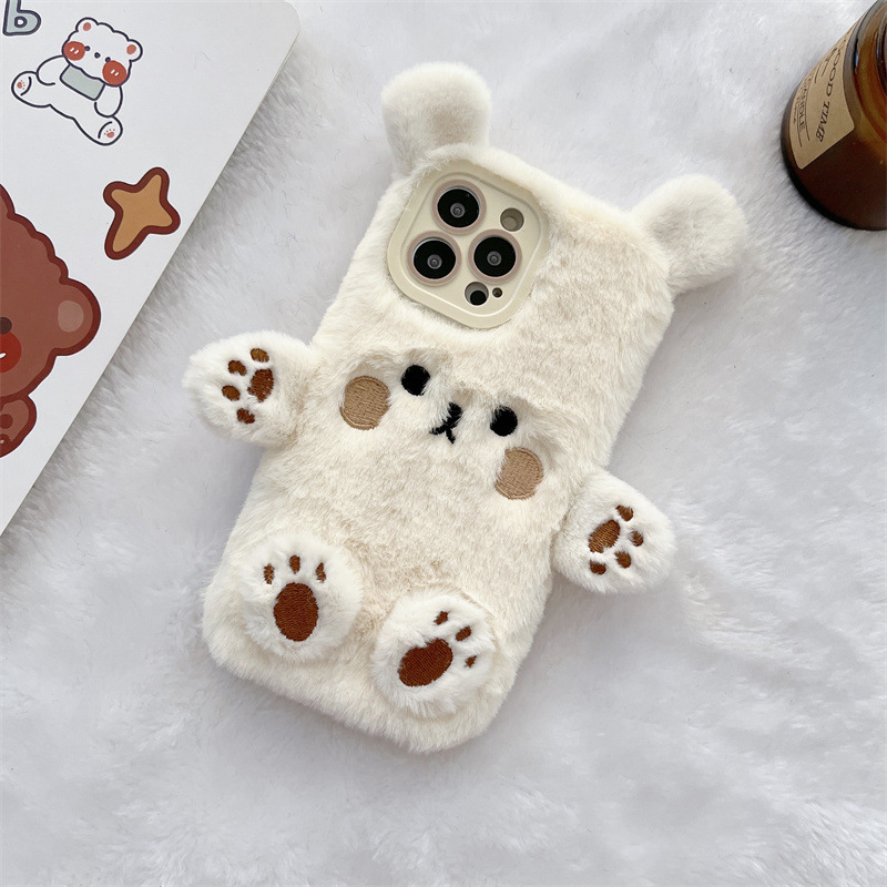 Korean 3D Cartoon Bear Fluffy  - đánh giá và giá Phone Cases Iphone 14