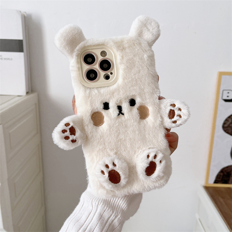 Korean 3D Cartoon Bear Fluffy  - đánh giá và giá Phone Cases Iphone 14