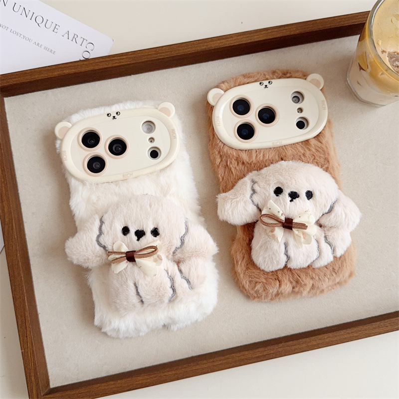 3D Cartoon Bowknot Puppy Warm  - đánh giá và giá Phone Cases Iphone 14