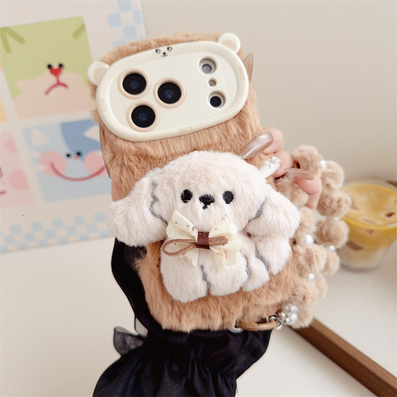 3D Cartoon Bowknot Puppy Warm  - đánh giá và giá Phone Cases Iphone 14