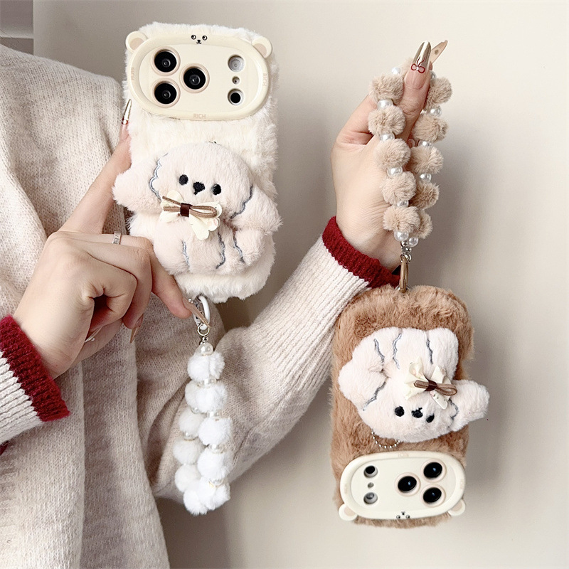 3D Cartoon Bowknot Puppy Warm  - đánh giá và giá Phone Cases Iphone 14