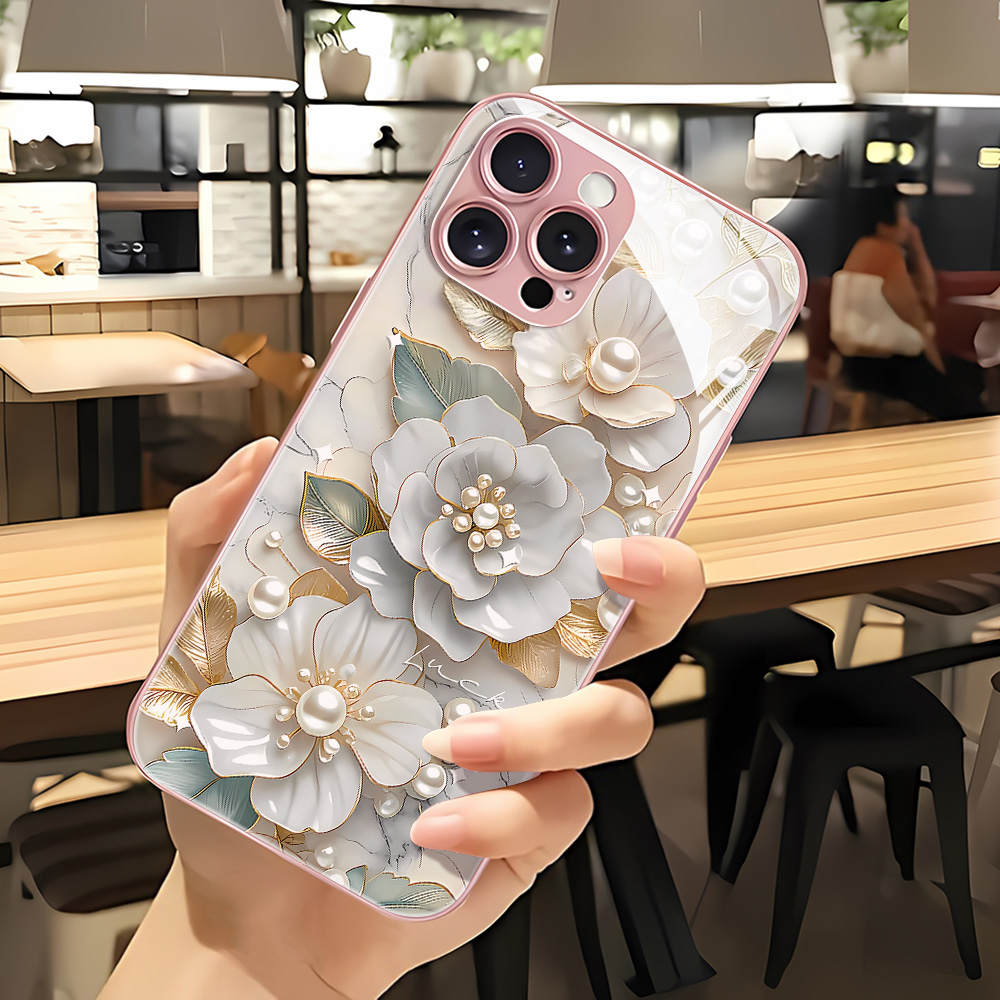 Pink Flower Tempered Glass Pho - đánh giá và giá Phone Cases Pink