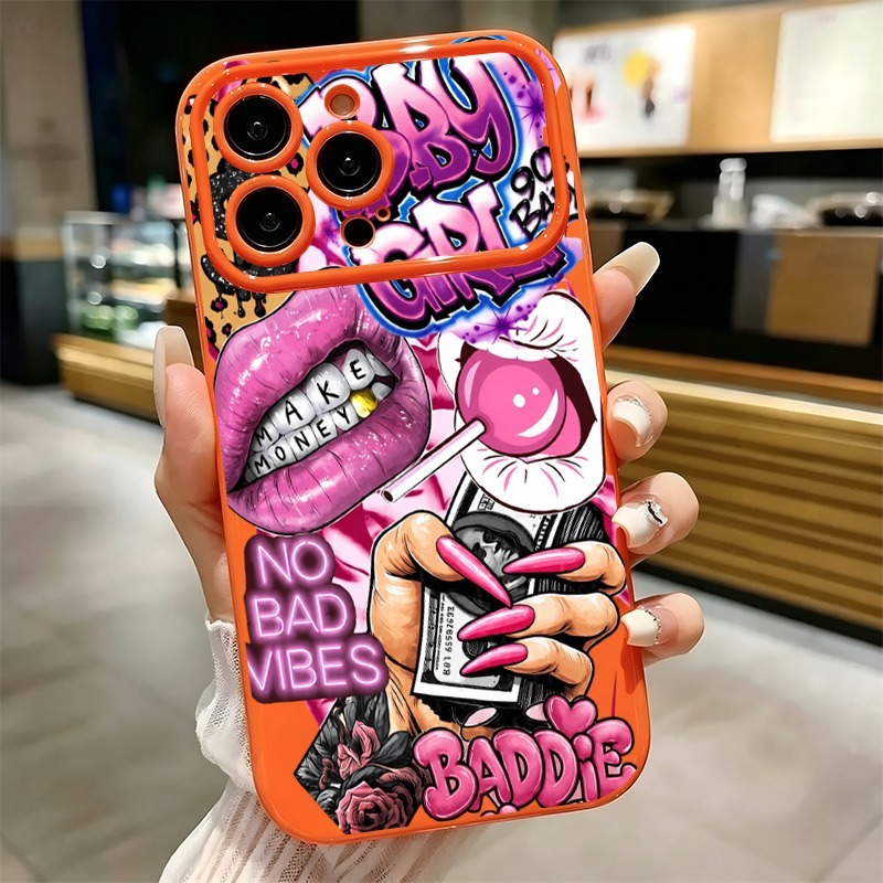 Hip Hop Pink Lips Baby Girl Gr - đánh giá và giá Phone Cases Pink