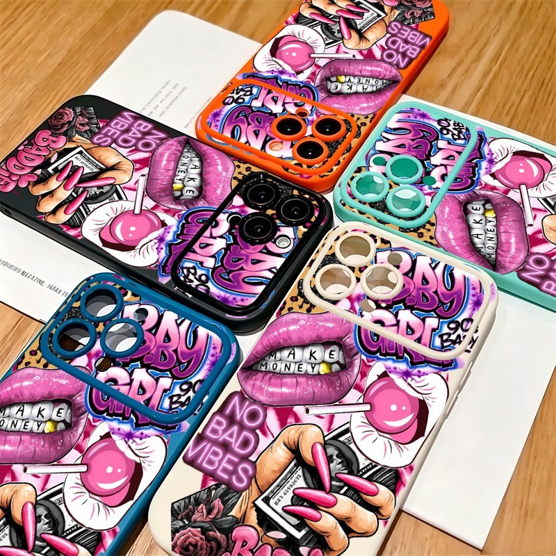Hip Hop Pink Lips Baby Girl Gr - đánh giá và giá Phone Cases Pink