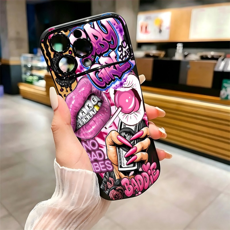 Hip Hop Pink Lips Baby Girl Gr - đánh giá và giá Phone Cases Pink