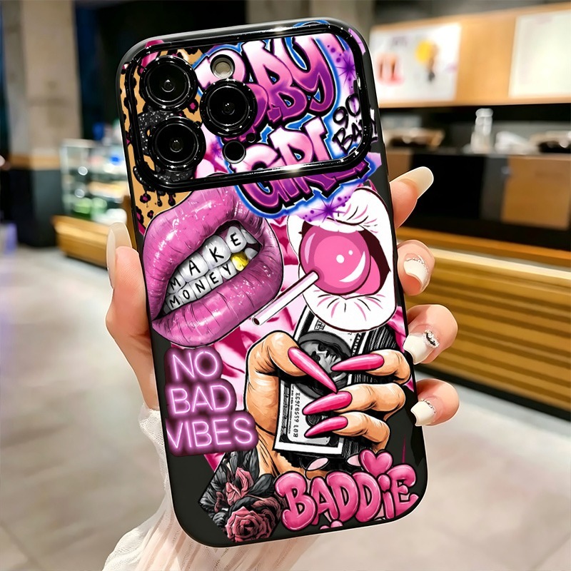 Hip Hop Pink Lips Baby Girl Gr - đánh giá và giá Phone Cases Pink