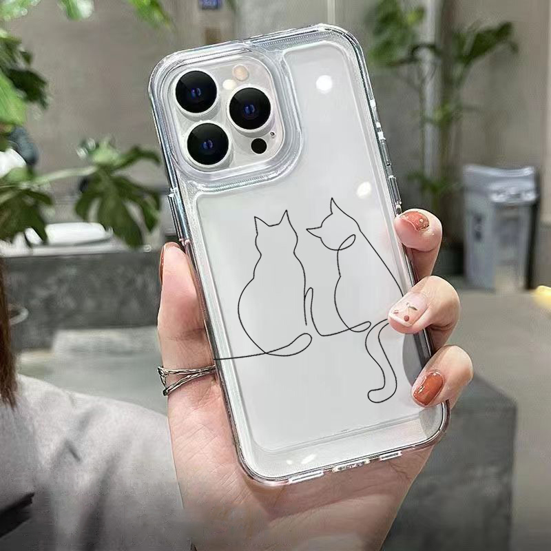 Cute Line Cat Anti-drop Phone  - đánh giá và giá Phone Cases Cute