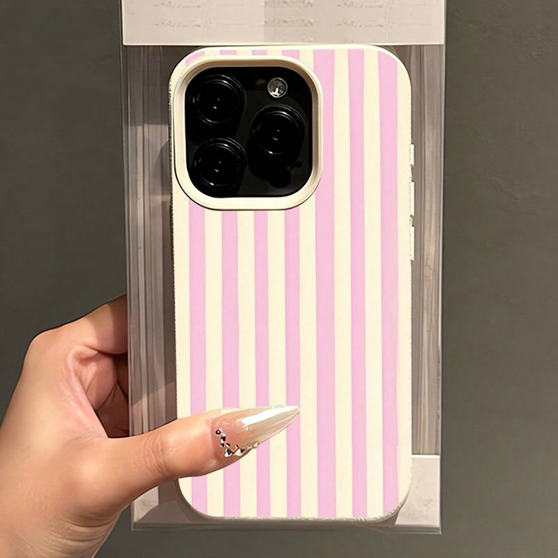 Simple Pink Vertical Striped L - đánh giá và giá Phone Cases Pink