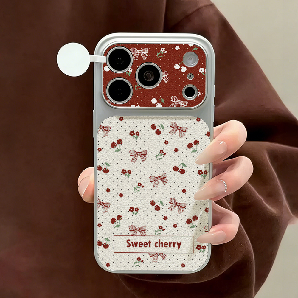 Sweet Cherry Bow Leather Phone - đánh giá và giá Phone Cases With Camera Cover
