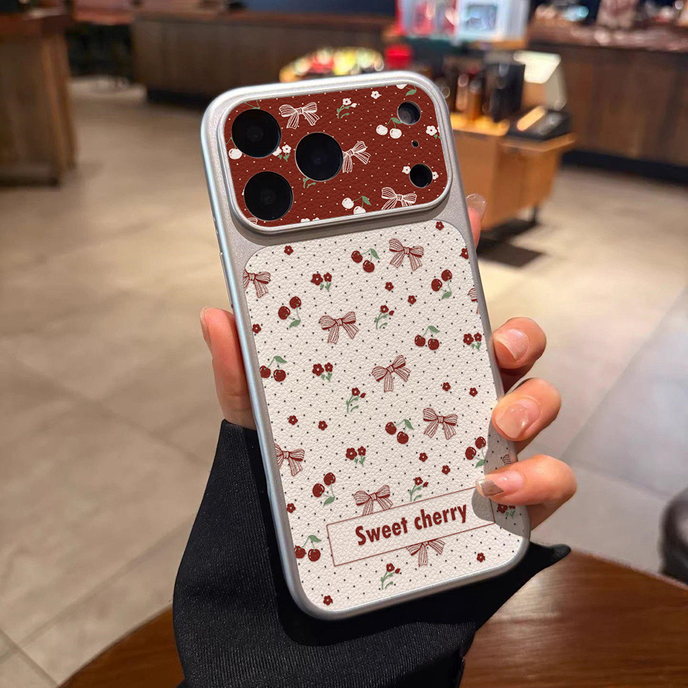 Sweet Cherry Bow Leather Phone - đánh giá và giá Phone Cases With Camera Cover