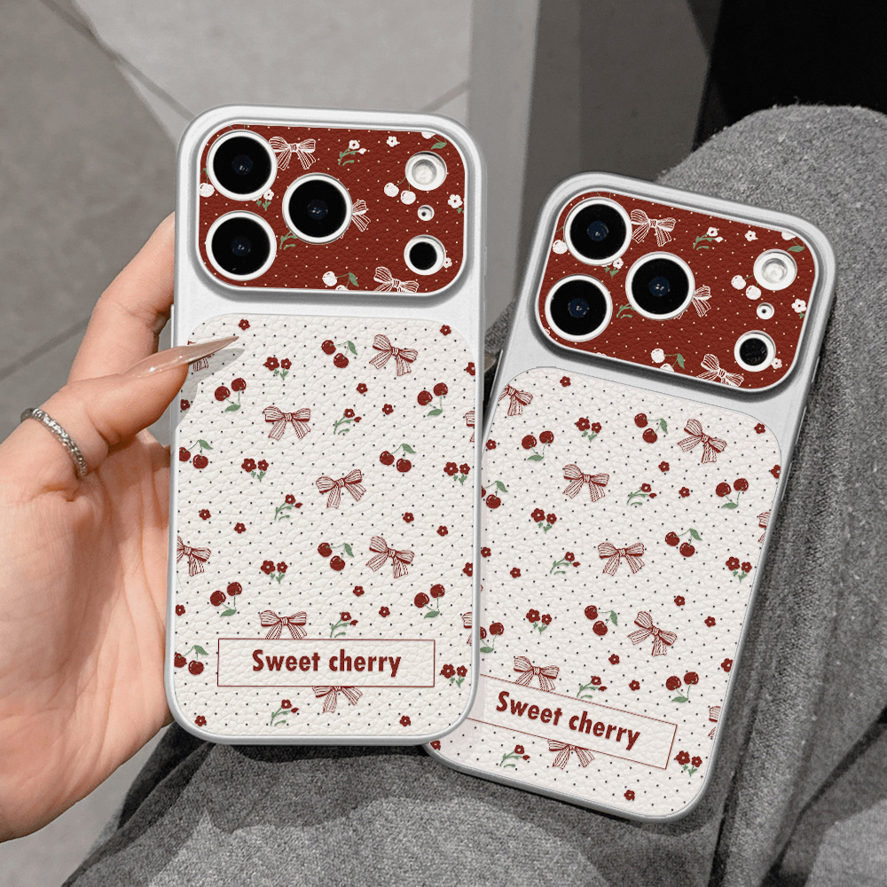 Sweet Cherry Bow Leather Phone - đánh giá và giá Phone Cases With Camera Cover