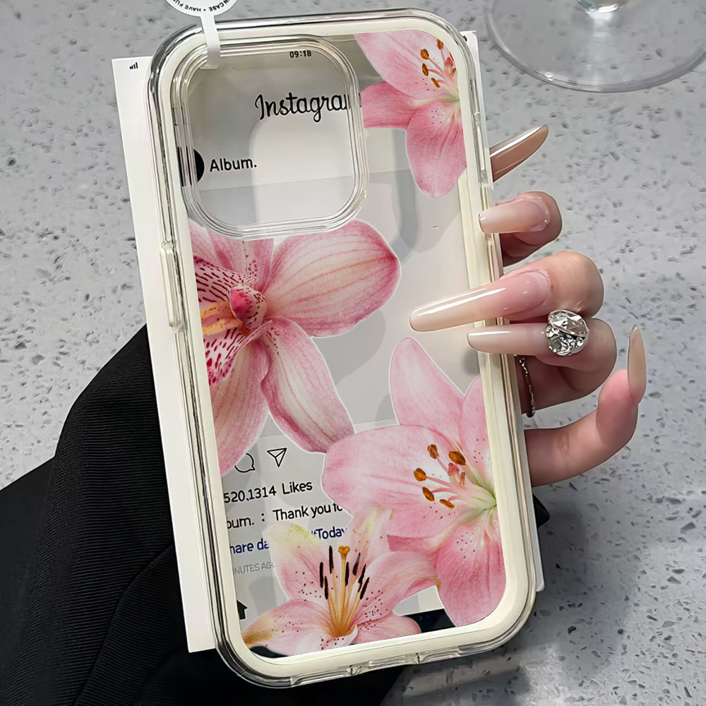 Pink Lily Flower Clear Phone C - đánh giá và giá Phone Cases Pink