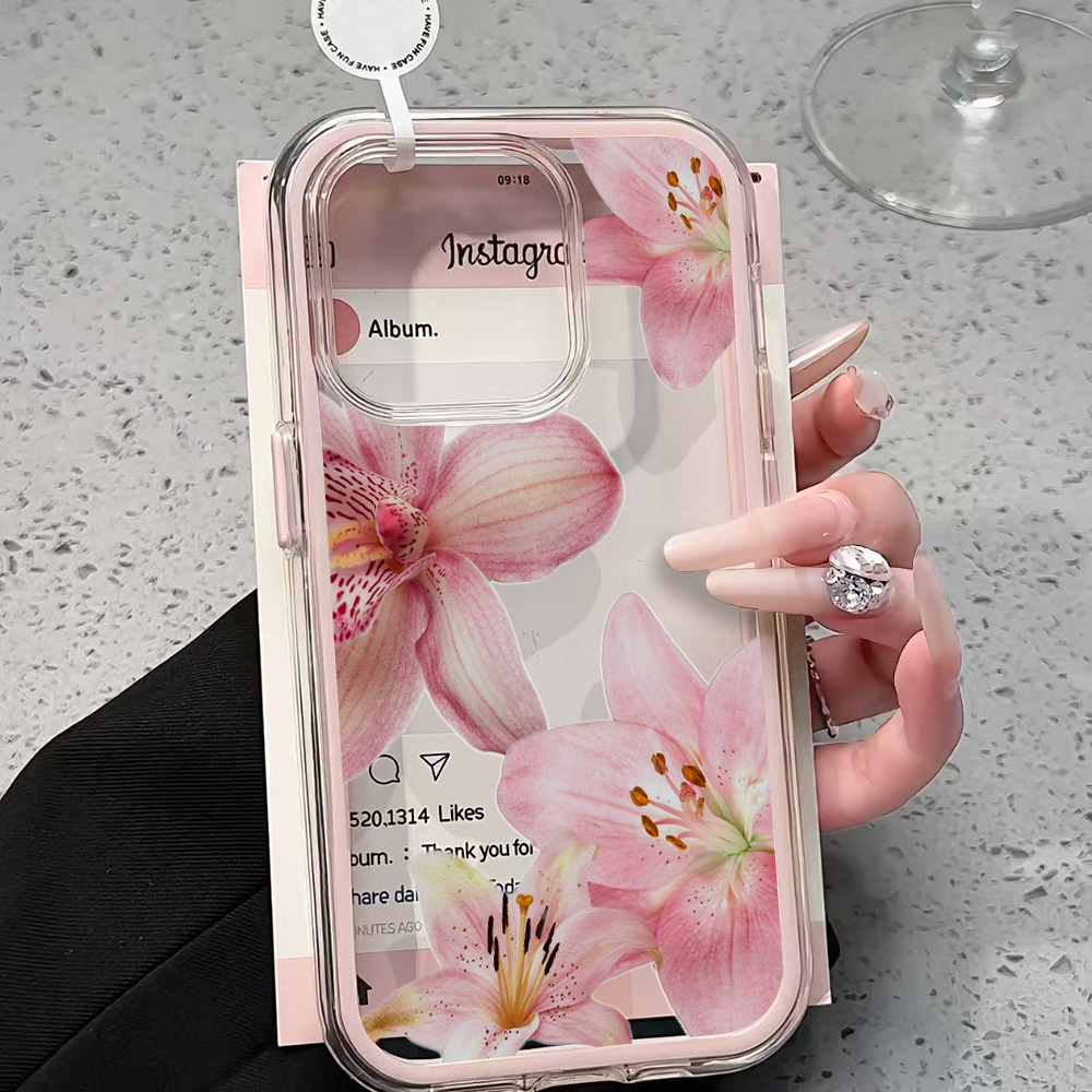 Pink Lily Flower Clear Phone C - đánh giá và giá Phone Cases Pink