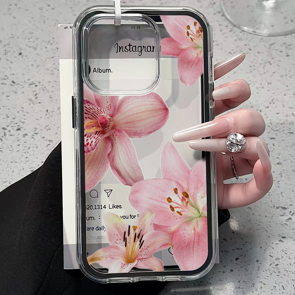 Pink Lily Flower Clear Phone C - đánh giá và giá Phone Cases Pink