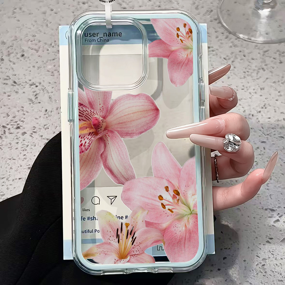Pink Lily Flower Clear Phone C - đánh giá và giá Phone Cases Pink
