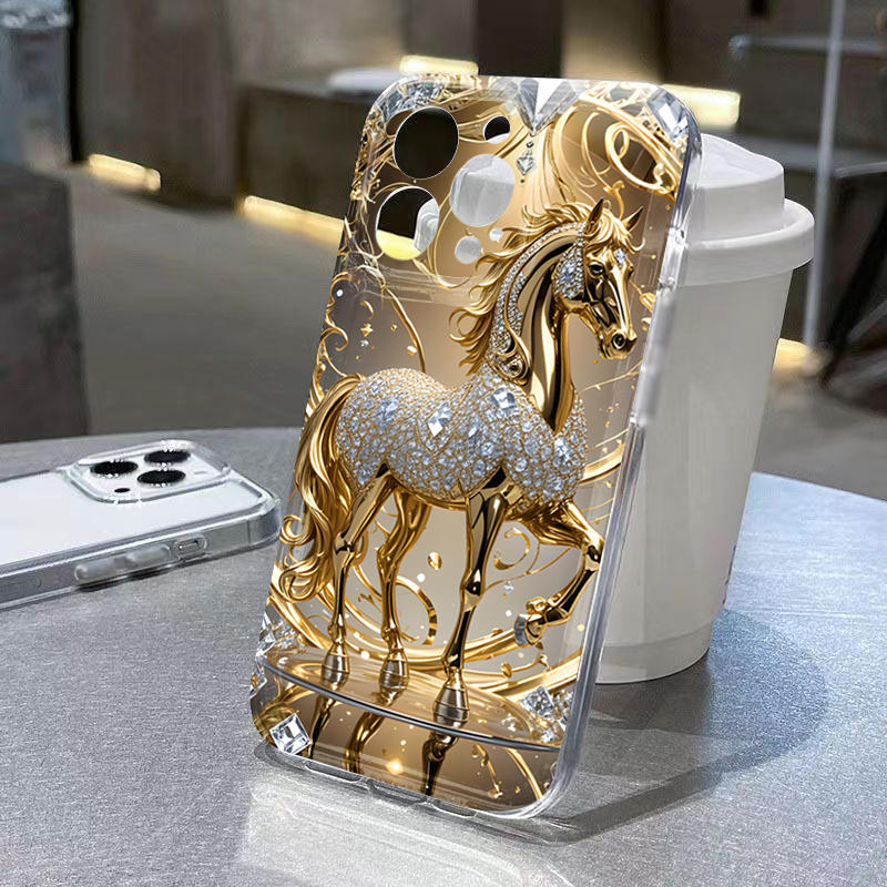 Golden Horse Diamond Silicone  - đánh giá và giá Phone Cases Horse