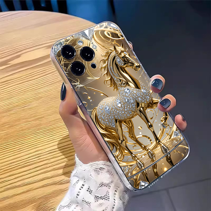 Golden Horse Diamond Silicone  - đánh giá và giá Phone Cases Horse