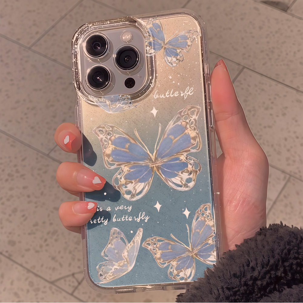 Luxury Blue Butterfly Clear Gl - đánh giá và giá Phone Cases Classy