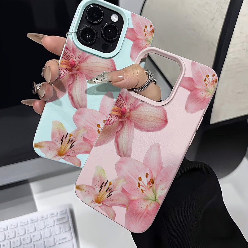 Pink Lily Lychee Texture Phone - đánh giá và giá Phone Cases Pink
