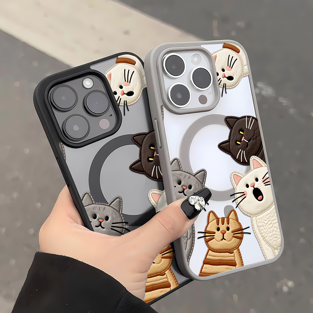 Cute Faux Embroidery Cat Phone - đánh giá và giá Phone Cases Cute Iphone 14